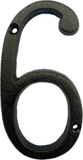 BetLight 5.5 Inch High Cast Iron House Number, Solid Home 5 5 inch, Black 