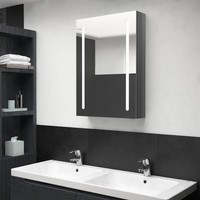 Led-Bad-Spiegelschrank GläNzendes Grau 50X13X70 Cm