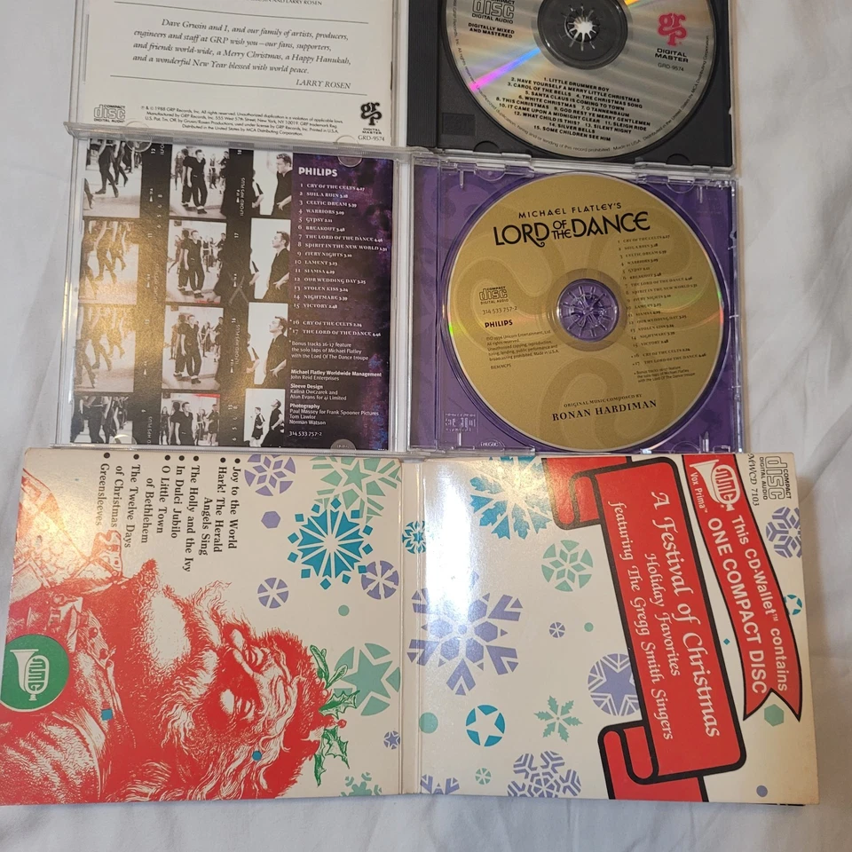 Christmas Music CD Bundle Of 5 With Lord Of The Dance Instrumental & John Fahey Foto 4 de 4