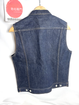 21ozセルビッチデニム トラッカーベスト／インディゴ アイアンハート