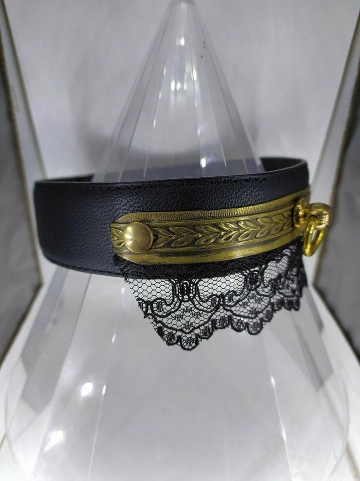 Collier ras de cou anneau domination fait main unique soumise bondage Sex BDSM - Photo 2/4