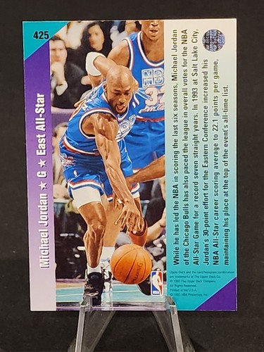 1995 Upper Deck HE's BACK Jordan Tribute #425 Michael Jordan Chicago Bulls - Picture 3 of 3