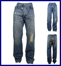 jeans da uomo larghi a gamba larga hip hop svasati bootcut baggy strappati 46 48