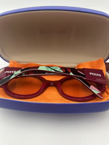 Emilio Pucci RARE Over Sized Round Sunglasses Vintage 1960’s Purple Black - Picture 18 of 23