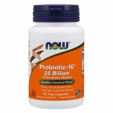 Probiotic-10 25 Billion 50 Vcaps By Now Foods