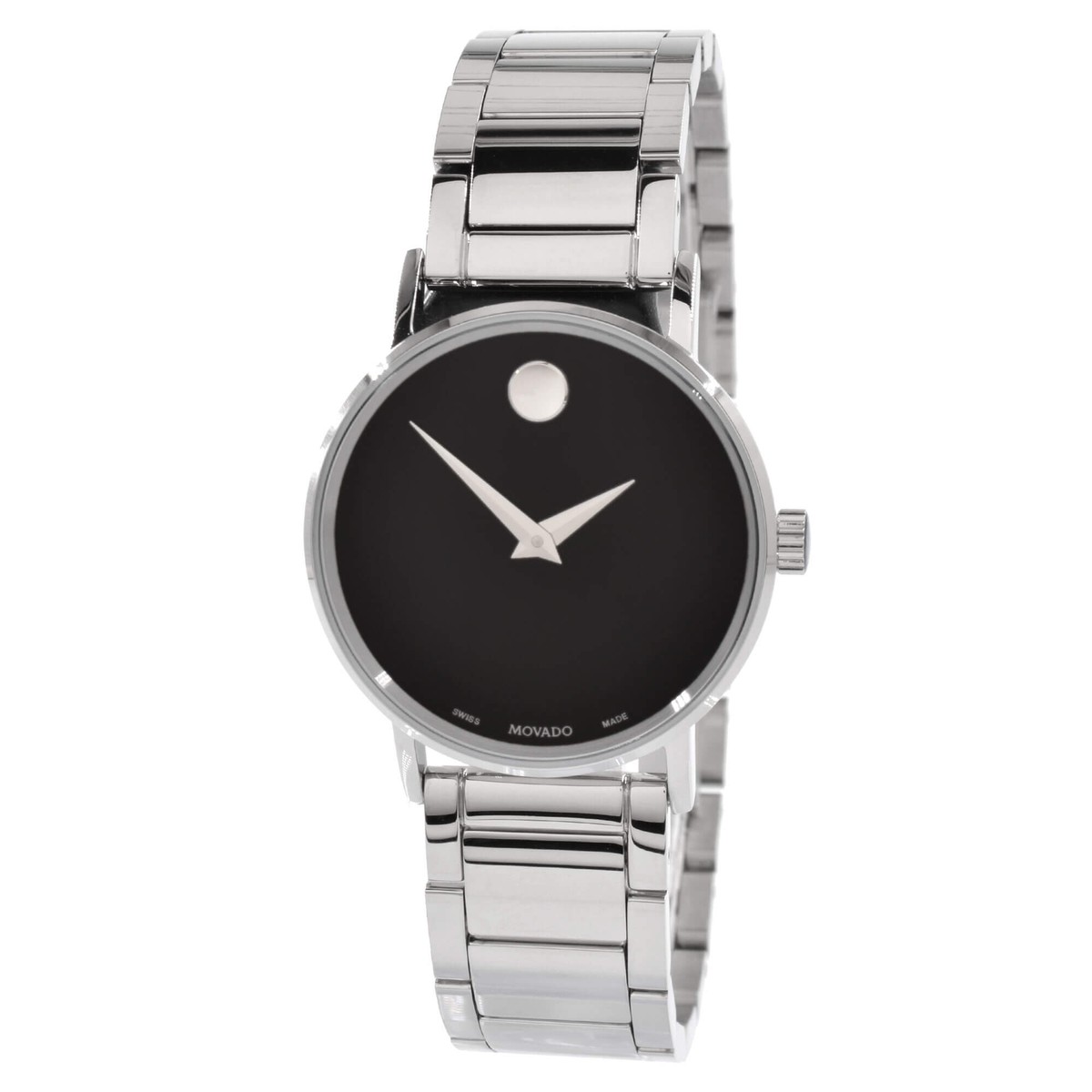 Movado Unisex Watch Quartz Black Museum Dial Silver Tone