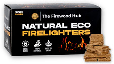 Eco Natural Wood Firelighters - Sustainable Wood Fiber Fire starters, box of 160 0.06 per lighter
