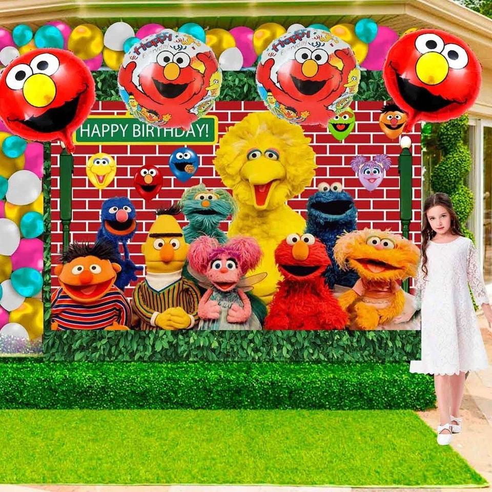 Sesame Street Party Supplies Tableware Cake Toppers Balloons Backdrop Banner - Image 3 of 4