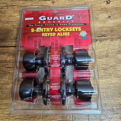 Guard Security 2 Entry Lockset Keyed Alike NEW Standard Door black bronze 