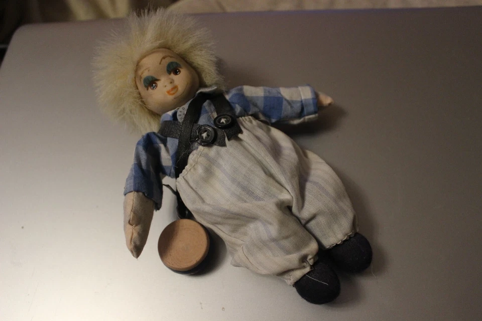 Harlekin Clown Anzug Blau Töne Kopf Biskuitporzellan ca. 18 cm - Bild 1 von 1