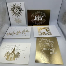 Hallmark Christmas Cards Gold Foil Faith Assortment XPX 5166