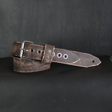 Aged Leather Guitar Strap. Buckle  grommets. 2 inches Wide. Dark Brown