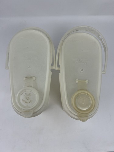 Vintage Tupperware #587 2 Qt Beverage Pitcher w/ Lid & Carry Handle Set Of 2 - Picture 4 of 7