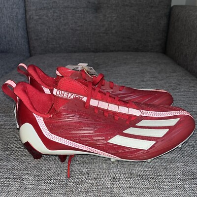Size 11 - adidas Adizero Football Cleats Power Red Cloud White Brand New Adidas Adizero Football Cleats Power Red Cloud White GW5058  main image 3