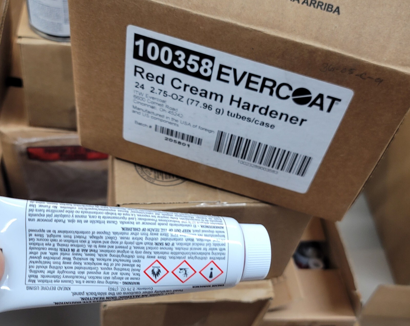 Lot Of ( 2 ) Evercoat 100358 Quick Hardening Cream Hardener, 2.75 oz
