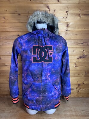 DC Shoes Full Zip Up Fleece Hooded Sweatshirt Mens Large Skate EUC
