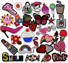 30Pcs Random Assorted Styles Embroidered Patch Sew On/Iron on Patch Applique Clo