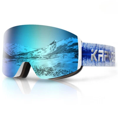 KAPVOE Magnetic Snow Goggles Anti-Fog Ski Sunglasses UV400 Protection Snowboard Goggles