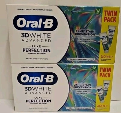 Oral-B 3D White Luxe Perfection Toothpaste Whitening Enamel safe 75ml x 4 or 8