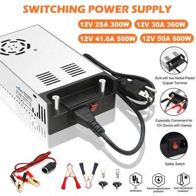 AC 110V-220V TO DC 12V-25A to 50A Switching Power Supply Adapter for LED Strip