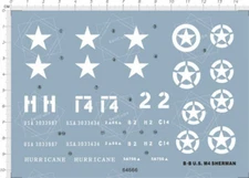 1/35 1944 M4 SHERMAN US Medium Tank EARLY PRODUCTION Markings Water Slide Decal