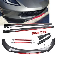 Front Bumper Lip Spoiler Splitter Carbon Fiber For 14-19 Corvette C7 Z06 Bod Kit