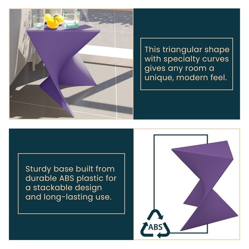 LeisureMod Triangular Side End Table in ABS Plastic Lightweight Accent Table - Picture 36 of 78