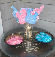 Gender Reveal Party Supplies  Team Boy / Girl Pins  Photo Booth Props