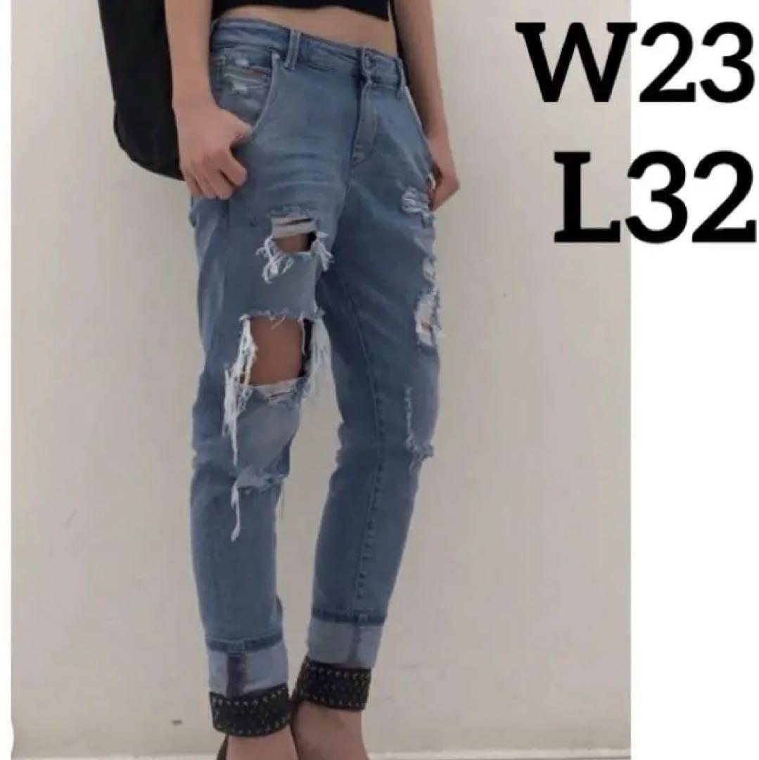 Diesel Women M Fayza-Evo Distressed Boyfriend Denim Relaxed Fit 