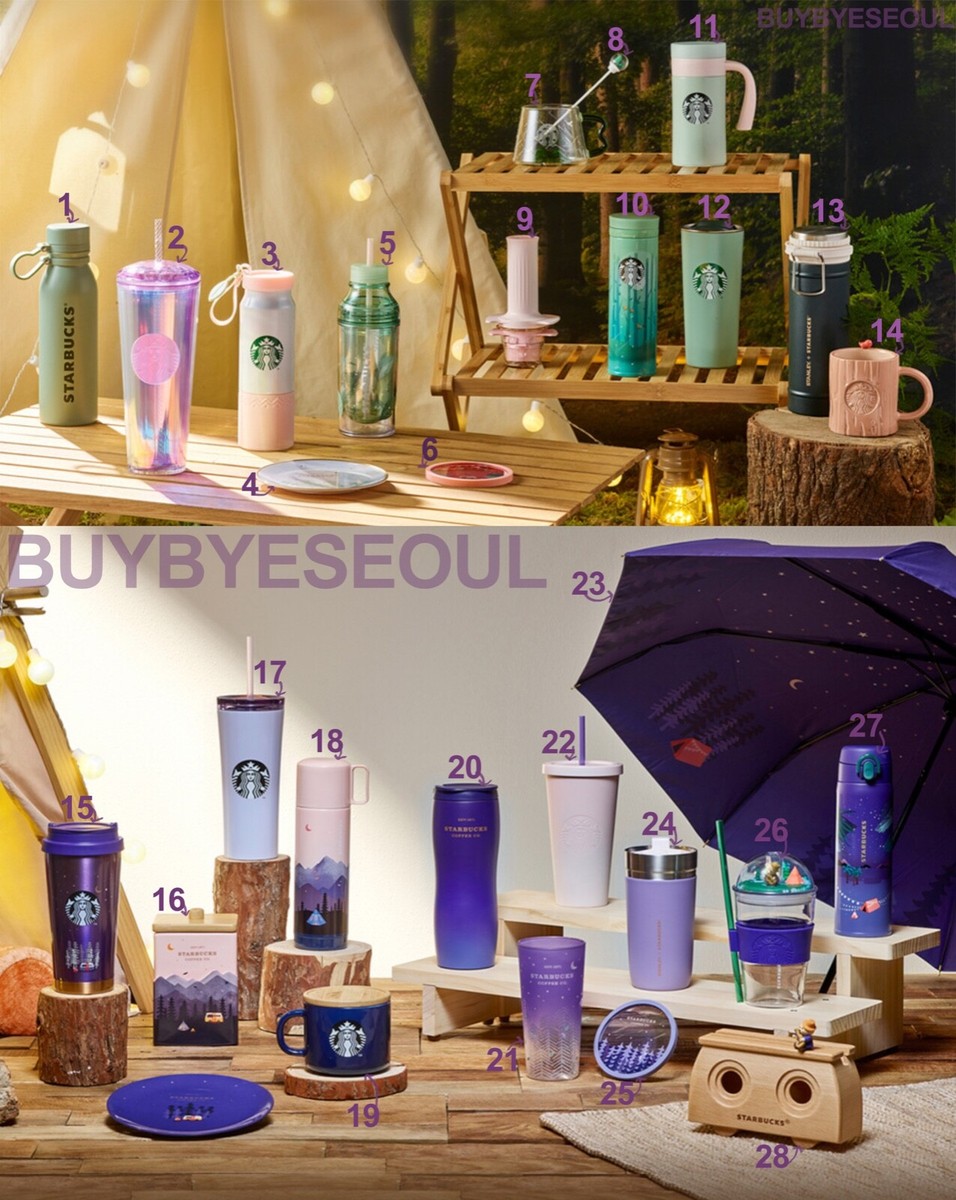 【韓国スタバ】21夏②★Summer forest glass cup 473ml Starbucks Korea 2021 Summer Forest Glass cup 473ml + TRACK