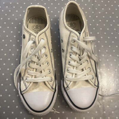 Dunlop The Green Flash white Canvas Trainers Size UK UK