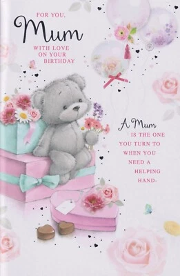 SIMON ELVIN MUM BIRTHDAY GREETING CARD 9"X6" CUTE BEAR NICE VERSE
