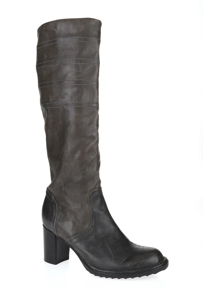 Женские высокие сапоги Alberto Fermani 228737 серые кожаные размер 38,5 - Изображение 4 из 4