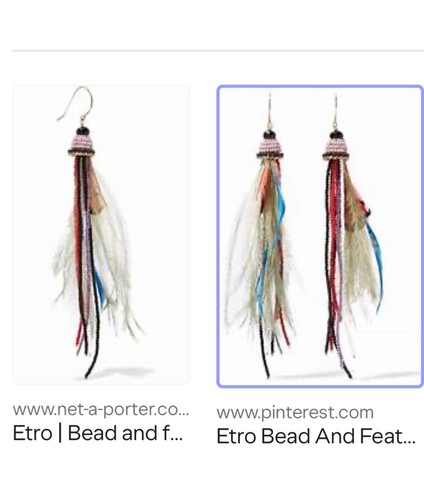 Etro beaded and feather earrings