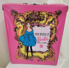 Vintage 1968 the World of Barbie Doll Case by Mattel w/hangers and clothes
