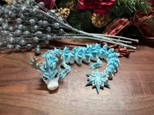 Articulated Snowflake Dragon, Flexi Christmas gift, 3D Printed