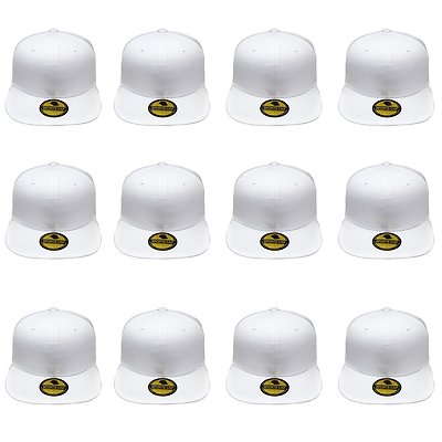 Plain Blank Flat Brim Adjustable Snapback Baseball Caps WHOLESALE LOT 12pcs