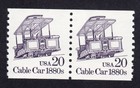 Scott #2263 Cable Car 1880s Coil Pair of Stamps - MNH