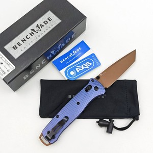 Benchmade 537FE-02 Bailout Crater Blue Handle AXIS Lock Drop Folding Knife