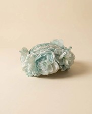 Vintage 1950s Aqua Blue Floral Hat Ranleigh Silk Flower Cocktail Hat Mid