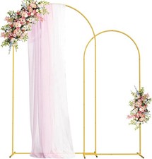 Metal Arch Backdrop Stand Set of 2 Gold Wedding Arch Stand 7.2FT 6FT Arched