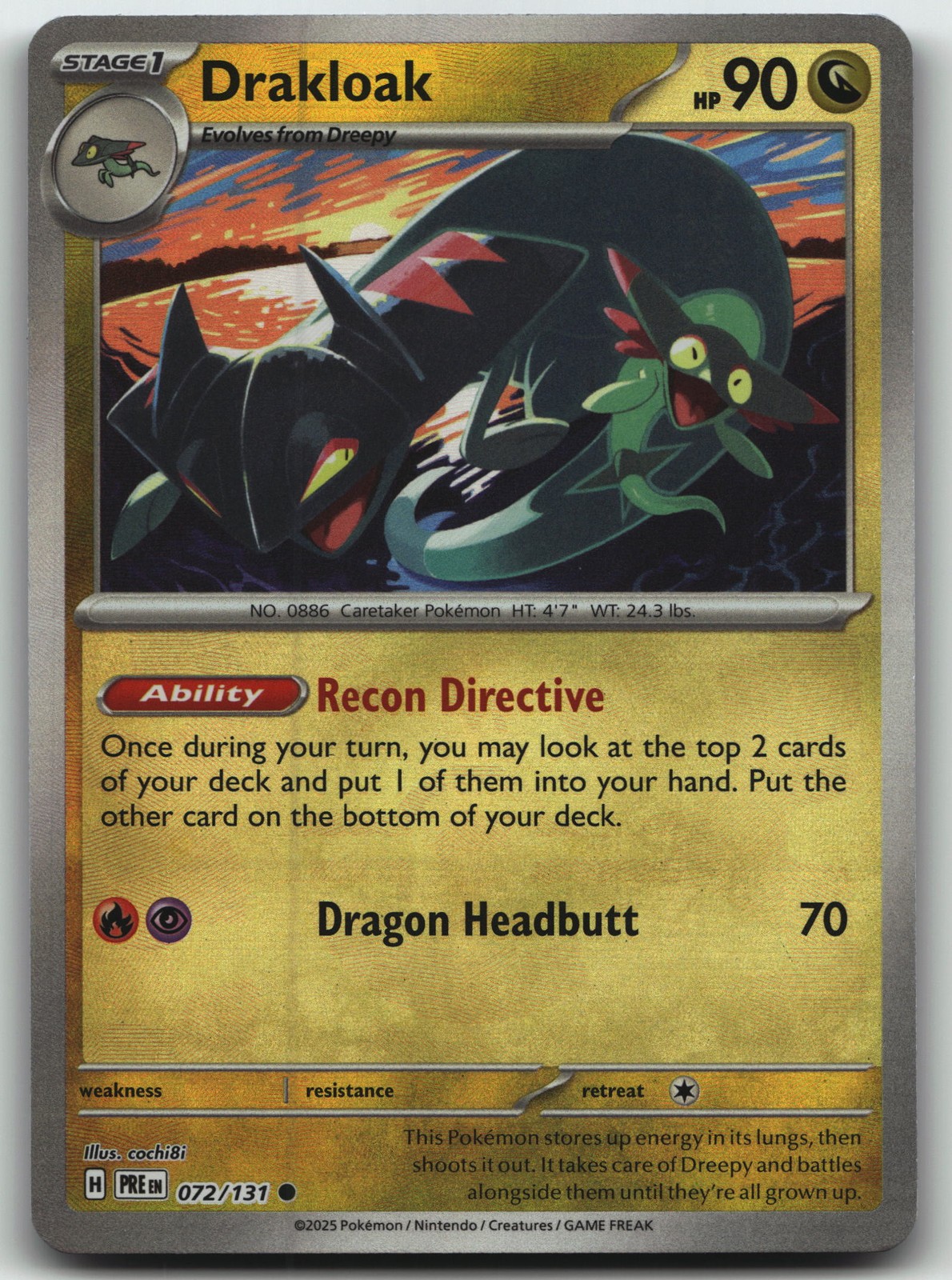 Drakloak (Master Ball Pattern) foil Common SV: Prismatic Evolutions 072/131 NM