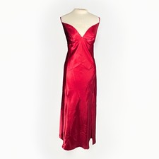 Fredericks Of Hollywood Red Satin Nightgown Slip Nighty Dress Sz XL Women