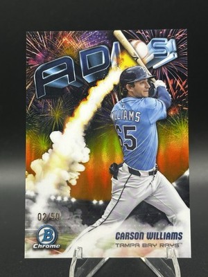 2025 Bowman Chrome Carson Williams Adios Gold Refractor  02/50 Top Rays Prospect