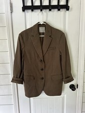 Everlane Oversized Blazer Brown/olive 3 Button Size 4