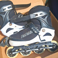 PAPAISON ABEC-7 Inline Skates Size 5-7.5 EU 39-42 Black/White 76mm