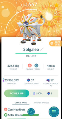 Solgaleo with Sun Background - Pokemon Trade Go