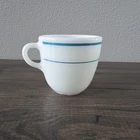Vintage Pyrex Corning White Milk Glass Blue Stripe Coffee Tea Mug Cup 723-25