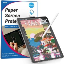 2 PACK Paper Screen Protector for iPad Air 5th/4th Generation, iPad Pro 11 in...