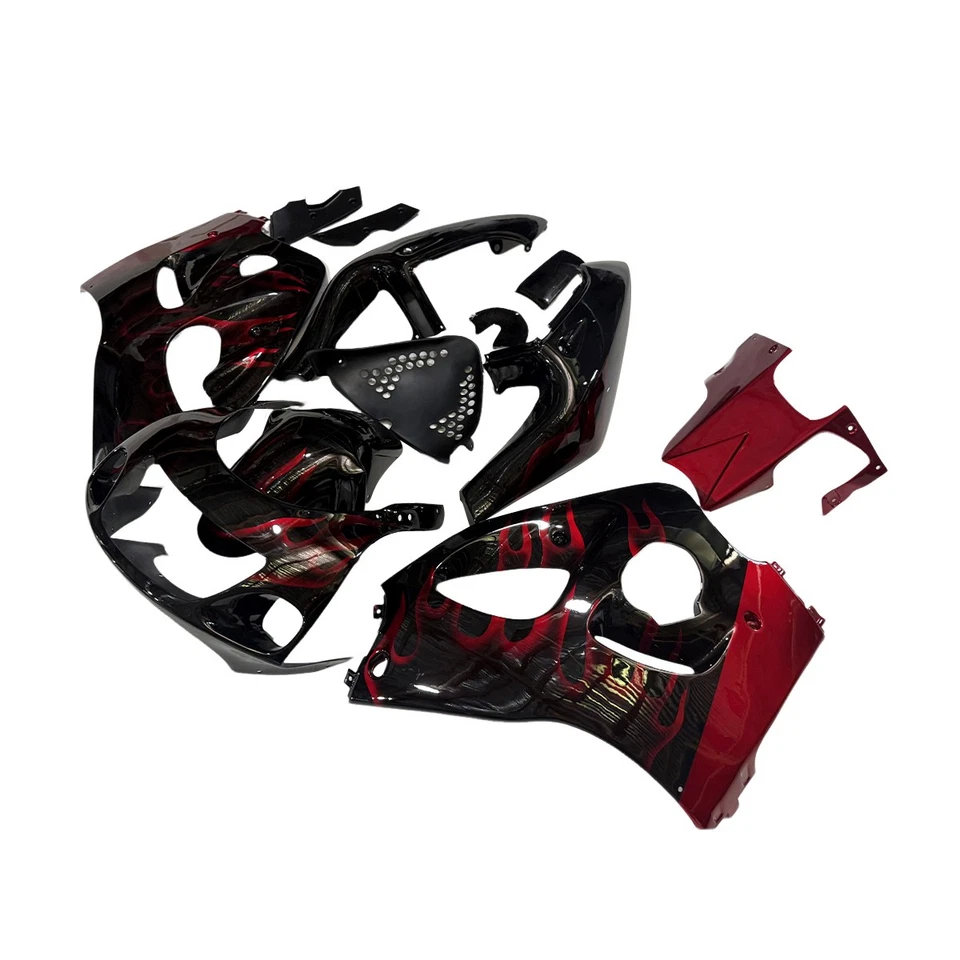 Kit de carenado rojo negro para carrocería de inyección Suzuki GSXR600 GSXR750 1996-1999 Foto 3 de 4